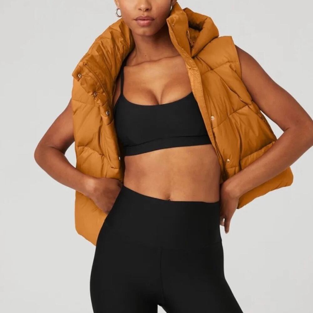 Alo Yoga Gold Rush Puffer Vest Toffee Size S - Picture 1 of 6